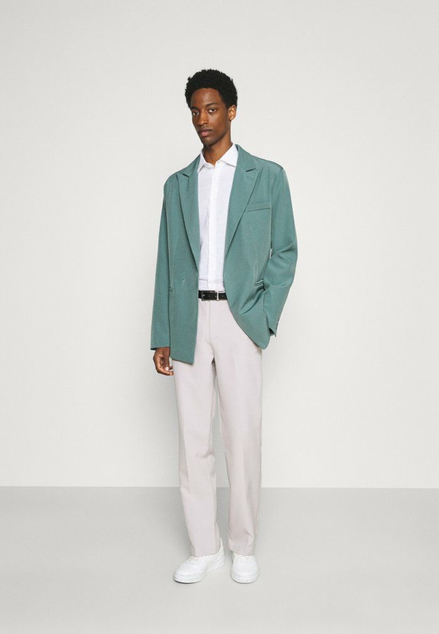 Clothing * | Mennace Aftermath Asymmetric Suit Jacket Suit Jacket Light Blue