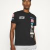 Clothing * | Mennace Petrol Badge Regular Unisex Print T-Shirt Black