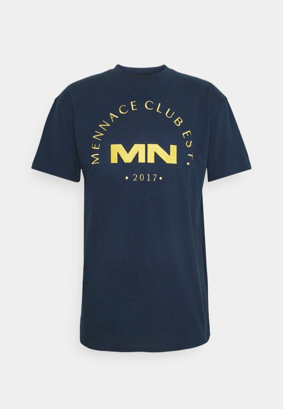 Clothing * | Mennace Club Print T-Shirt Blue