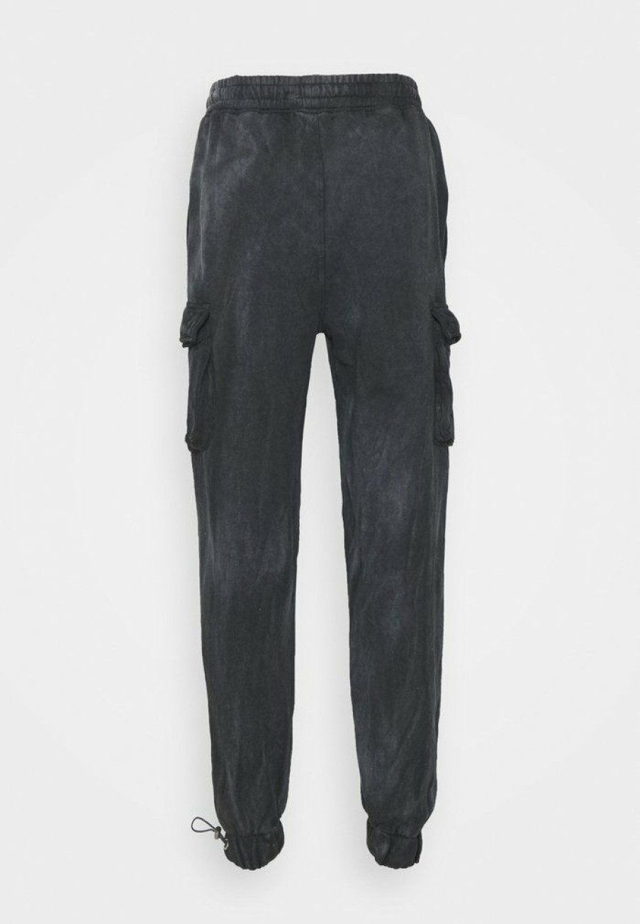 Shirt * | Mennace Washed Jogger Cargo Trousers Black