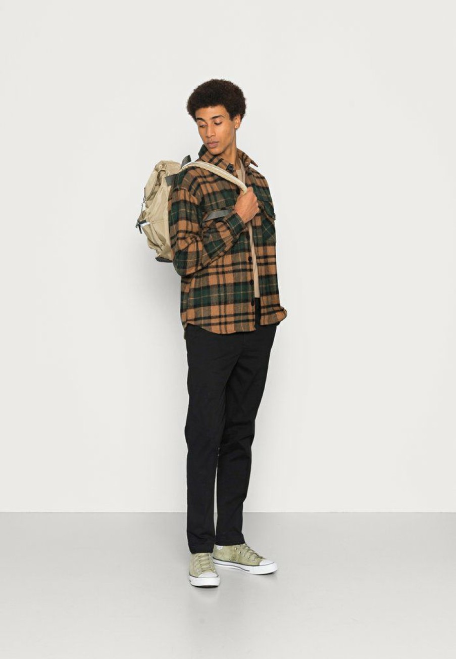 Clothing * | Mennace Brush Check Overshirt Summer Jacket Green