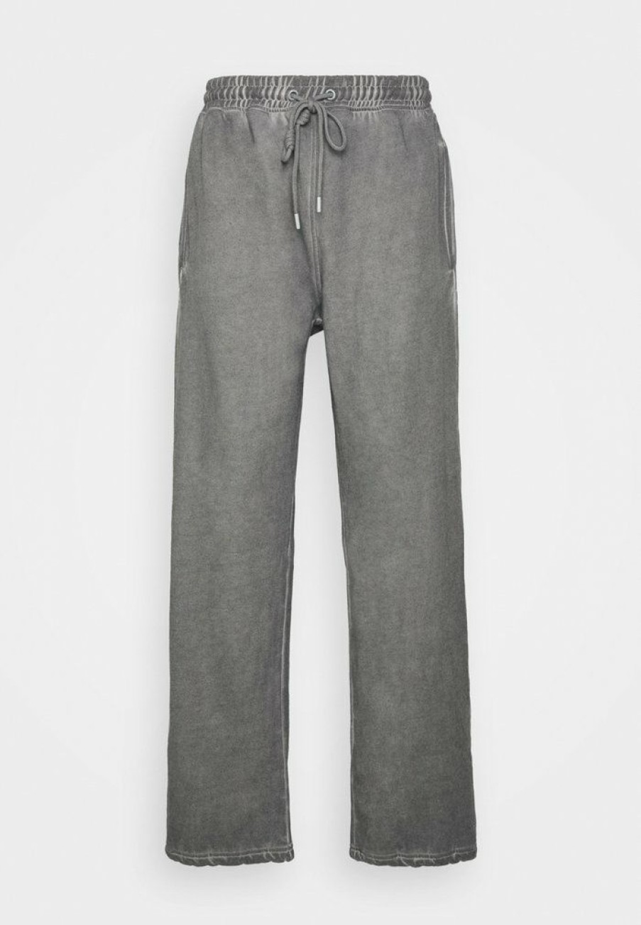 Shirt * | Mennace Reclaim Washed Straight Leg Jogger Tracksuit Bottoms Charcoal