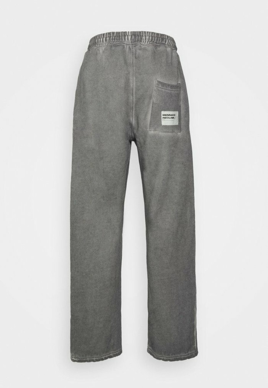 Shirt * | Mennace Reclaim Washed Straight Leg Jogger Tracksuit Bottoms Charcoal