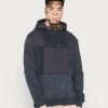 Clothing * | Mennace Exposed Seam Patchwork Hoodie Unisex Hoodie Blue