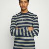 Clothing * | Mennace Classic Horizontal Stripe Unisex Long Sleeved Top Navy