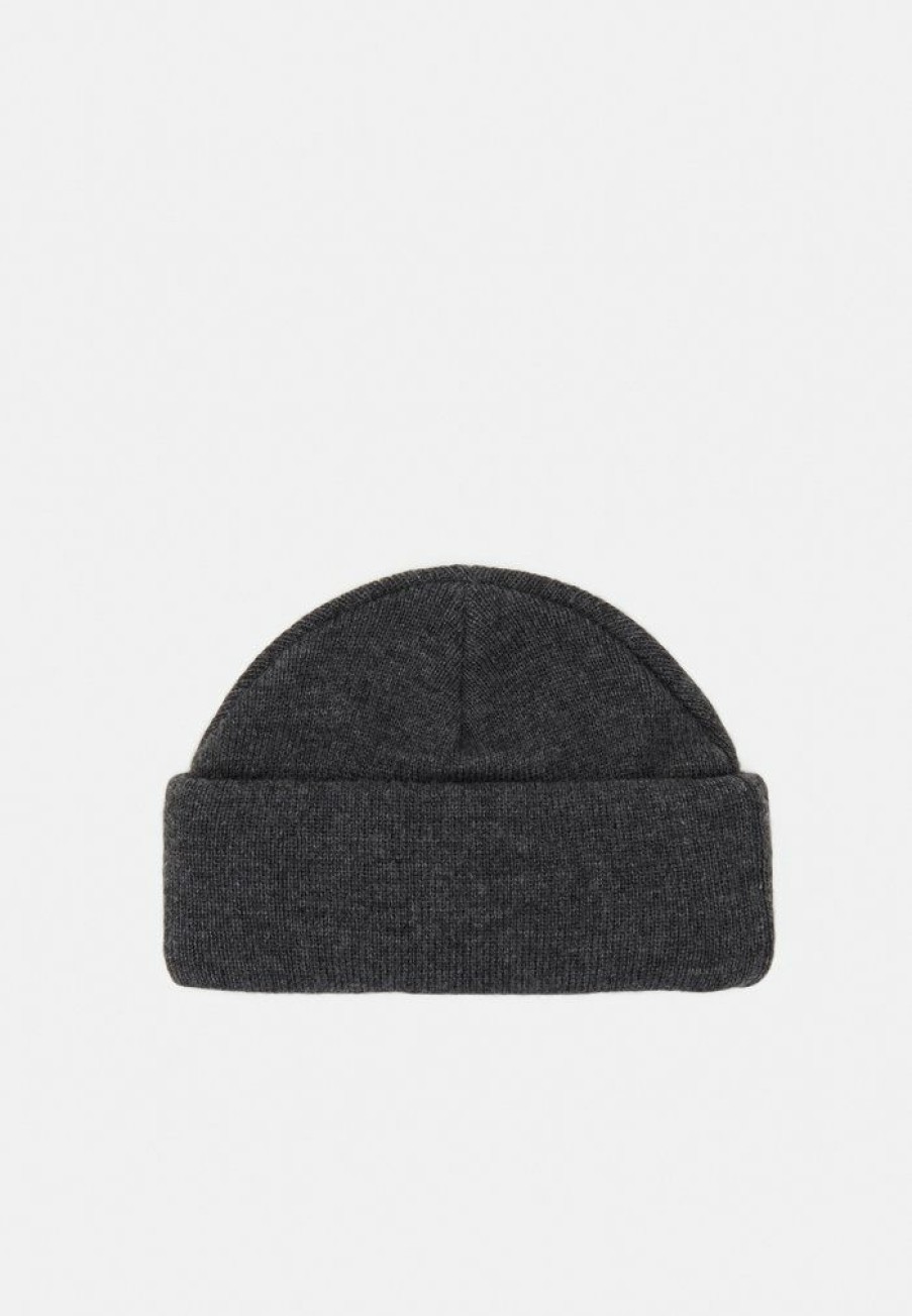 Accessoires * | Mennace Mini Roll Beanie With Tab Unisex Beanie Grey Marl