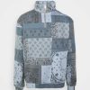 Clothing * | Mennace Bandana Half Zip Unisex Zip-Up Sweatshirt Blue