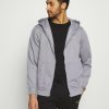 Clothing * | Mennace Essential Relaxed Zip Trhough Hoodie Unisex Zip-Up Sweatshirt Grey