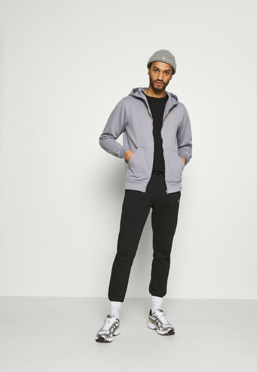 Clothing * | Mennace Essential Relaxed Zip Trhough Hoodie Unisex Zip-Up Sweatshirt Grey