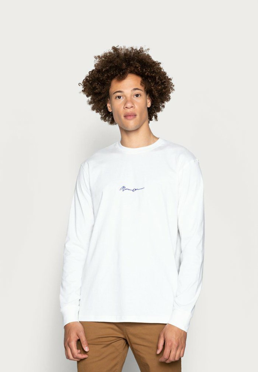 Clothing * | Mennace Essential Signature Tee Long Sleeved Top White