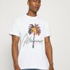 Clothing * | Mennace Burning Palm Regular Print T-Shirt White