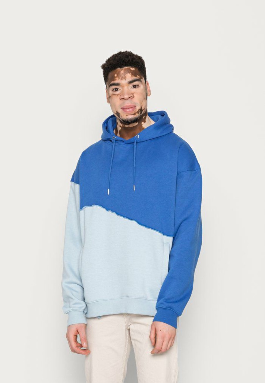 Clothing * | Mennace Unisex Wavy Seam Hoodie Hoodie Blue