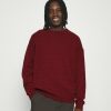 Clothing * | Mennace Hennessey Boucle Knit Jumper Burgundy