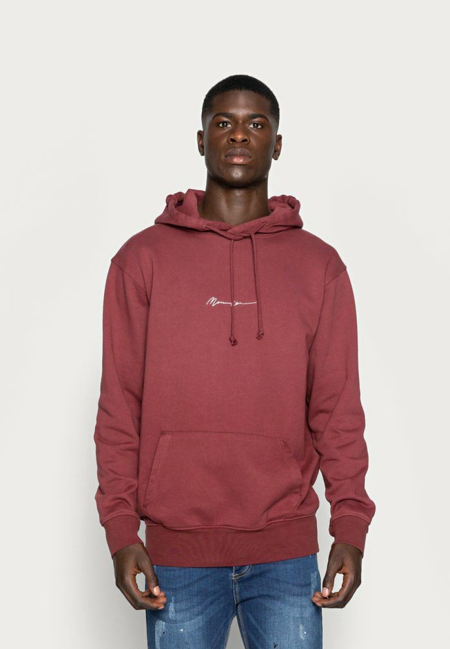 Clothing * | Mennace Essential Sig Hoodie Unisex Hoodie Burgundy