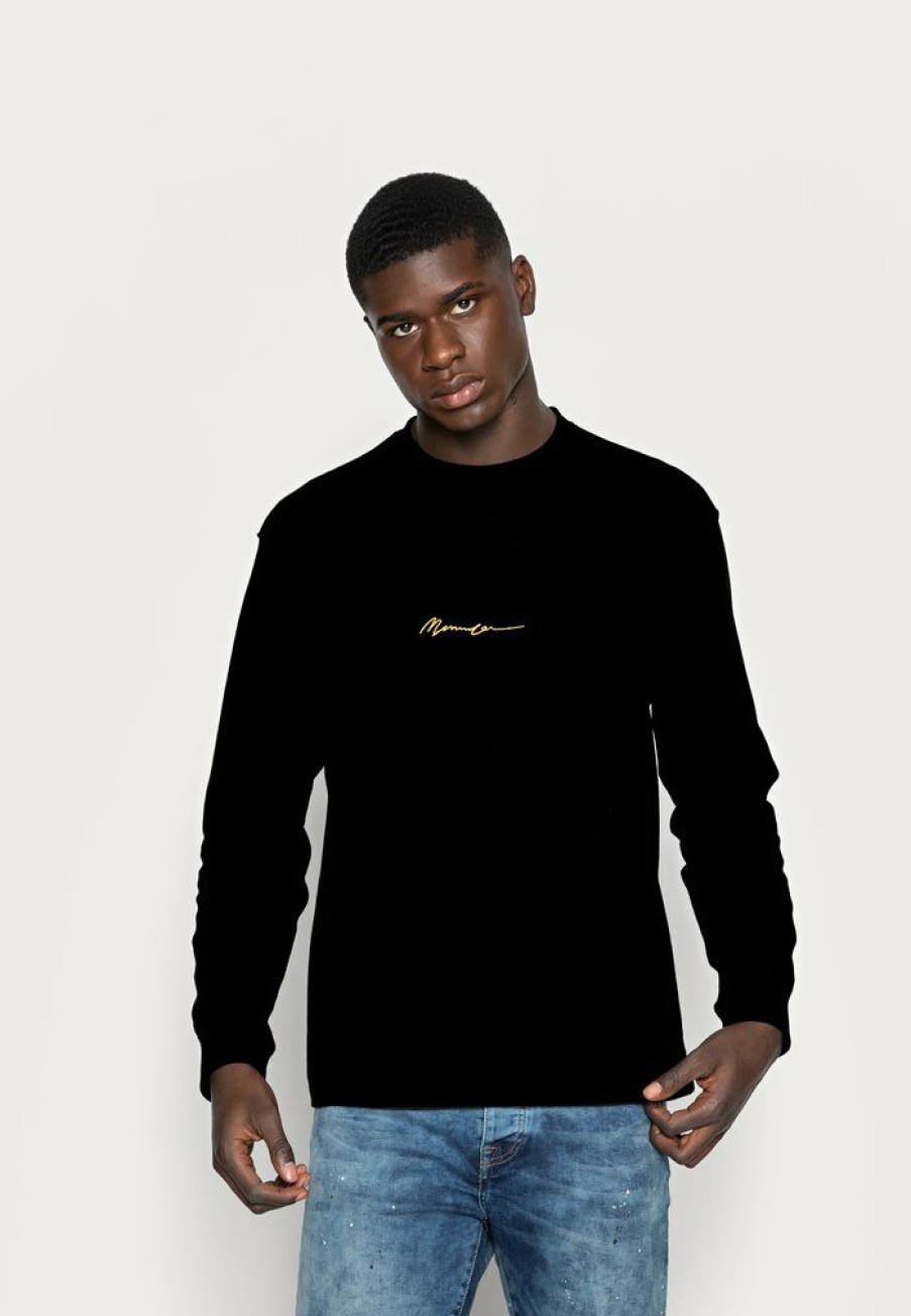 Clothing * | Mennace Essential Signature Tee Long Sleeved Top Black