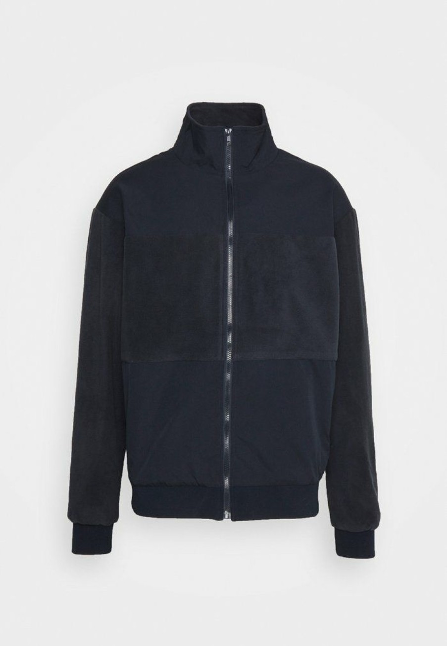 Clothing * | Mennace Contrast Zip Through Jacket Summer Jacket Navy