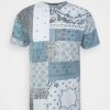 Clothing * | Mennace Bandana Unisex Print T-Shirt Blue