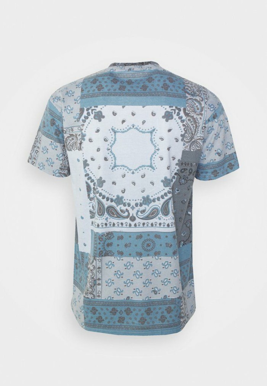 Clothing * | Mennace Bandana Unisex Print T-Shirt Blue