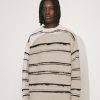 Clothing * | Mennace Hennessey Brushed Stripe Jumper Off-White