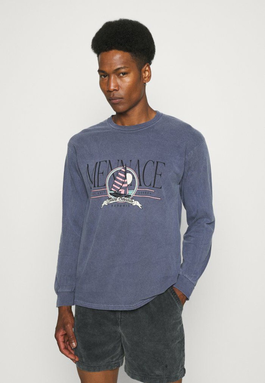 Clothing * | Mennace Sundaze Yacht Long Sleeved Top Blue