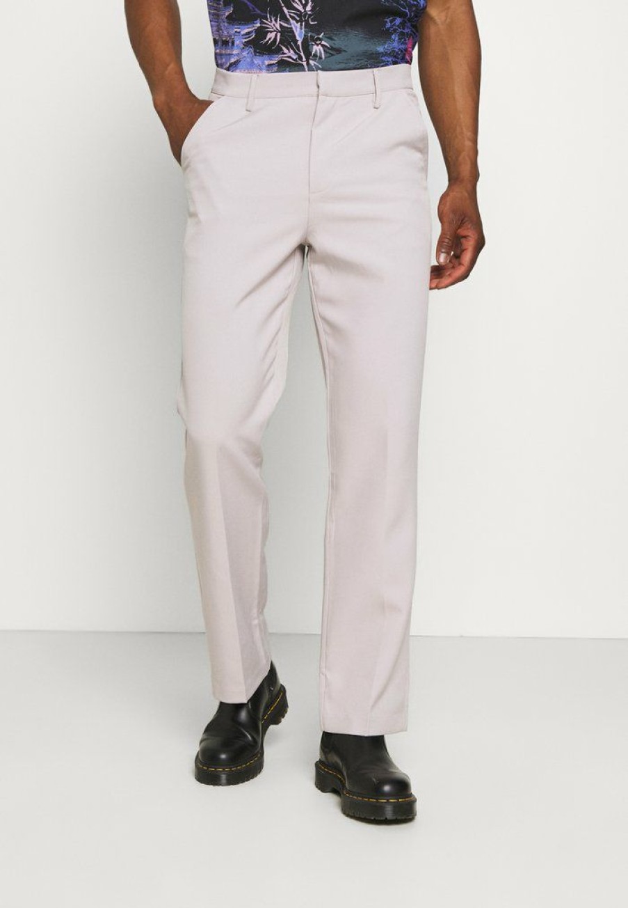 Shirt * | Mennace Havana Chain Straight Trouser Trousers Light Grey