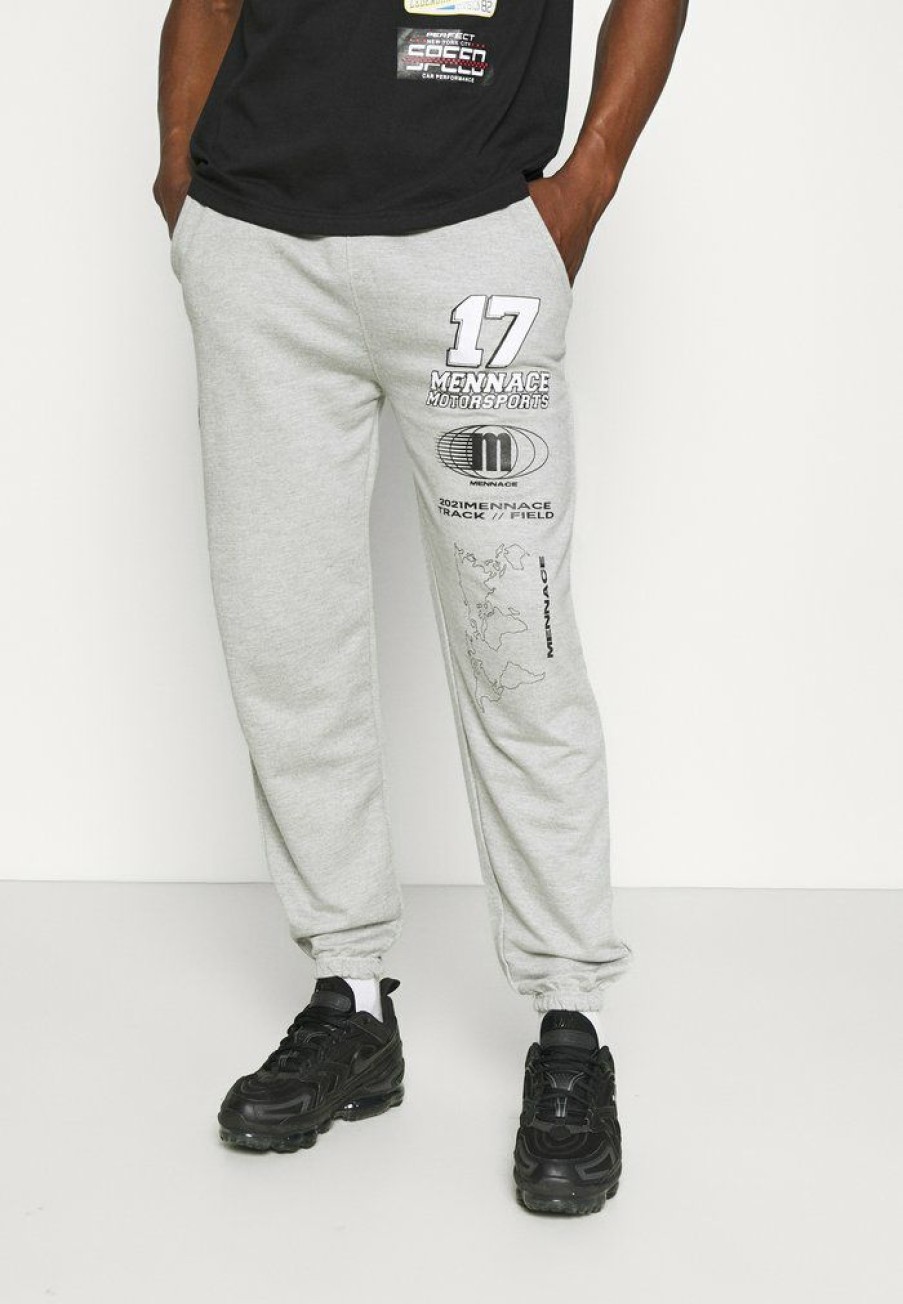 Shirt * | Mennace Unisex Logo Regular Tracksuit Bottoms Light Grey