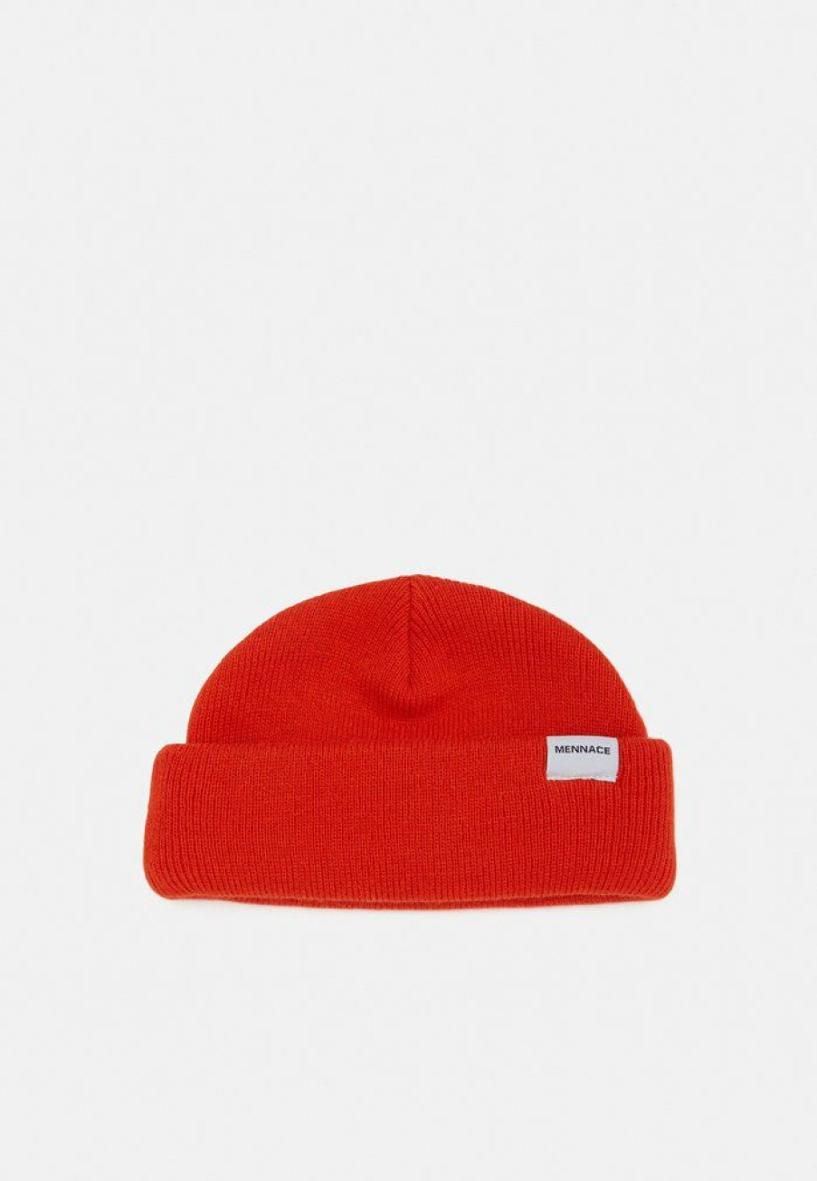 Accessoires * | Mennace Mini Roll Beanie With Tab Unisex Beanie Orange