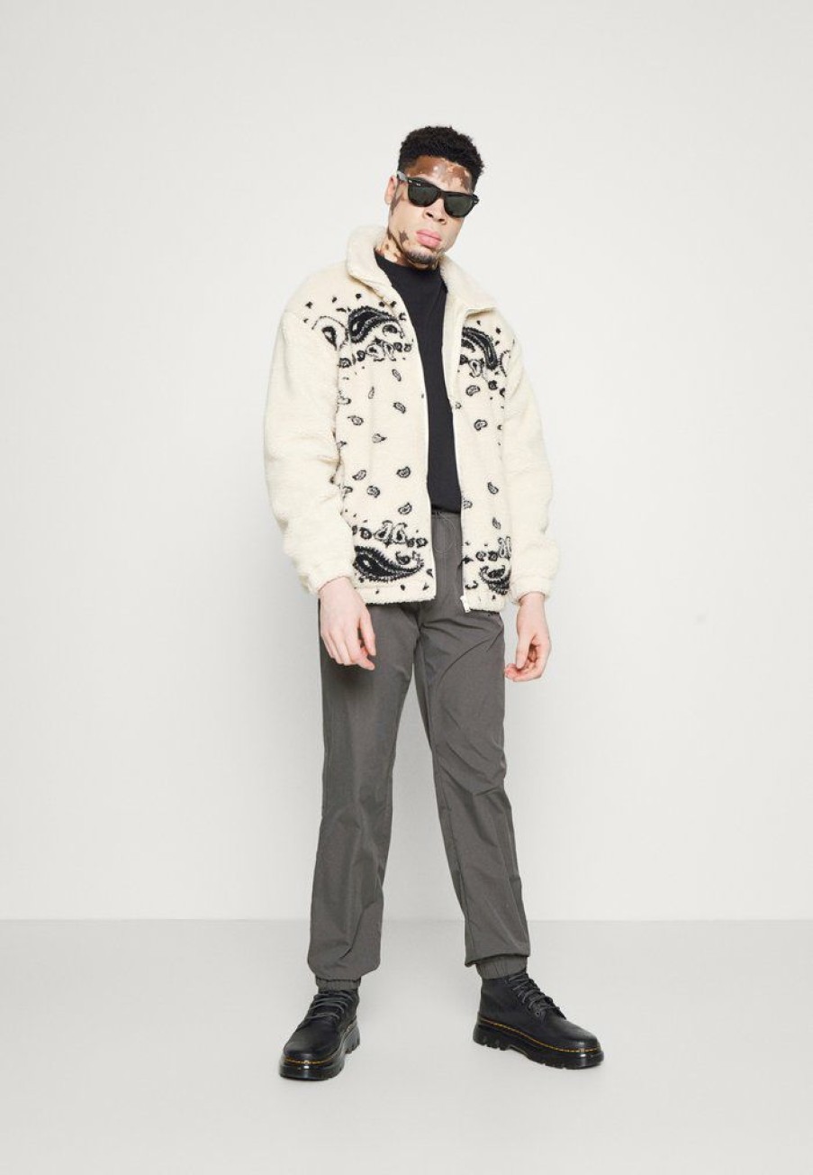 Clothing * | Mennace Borg Track Fleece Jacket Off White