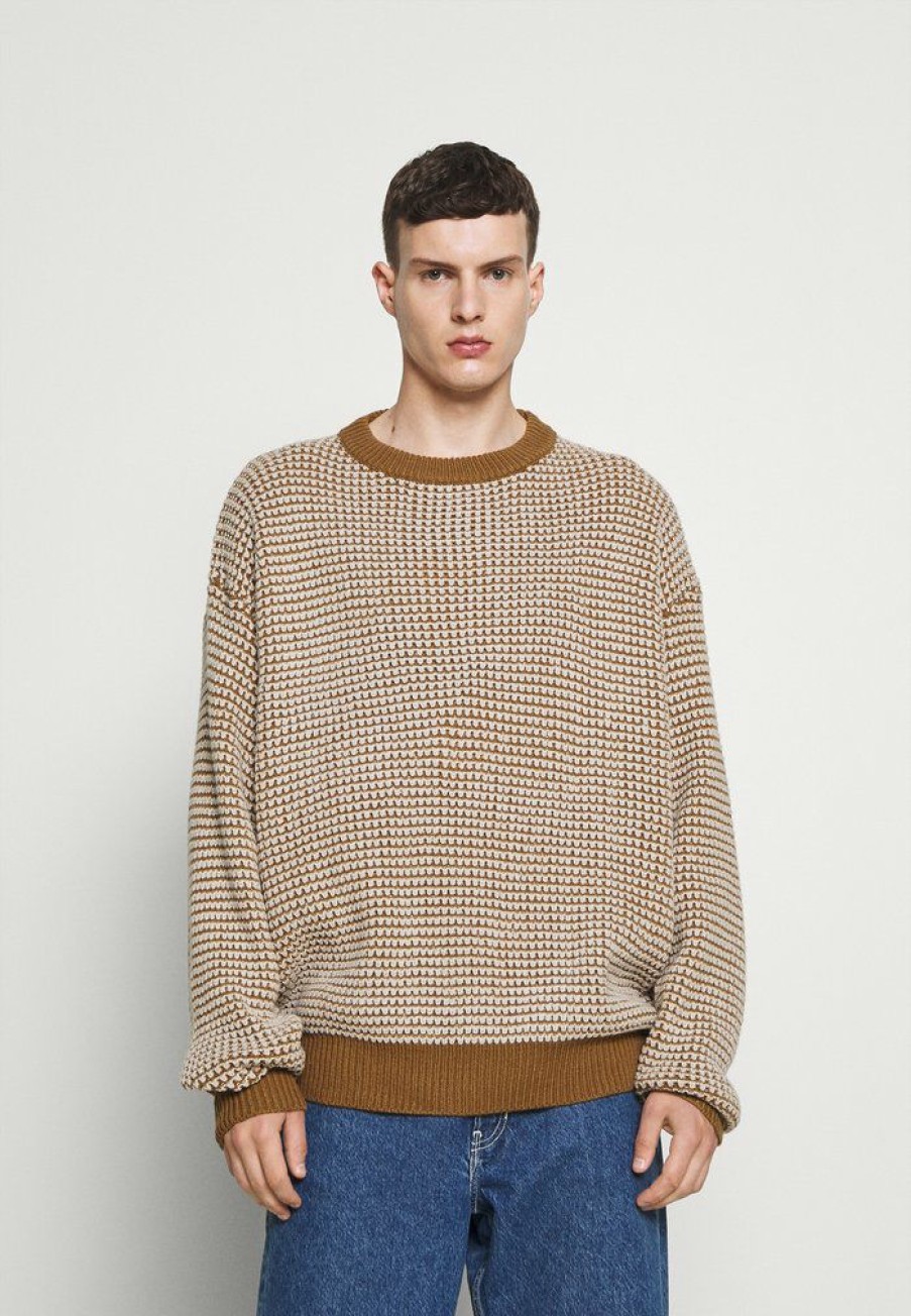 Clothing * | Mennace Evian Jumper Light Brown