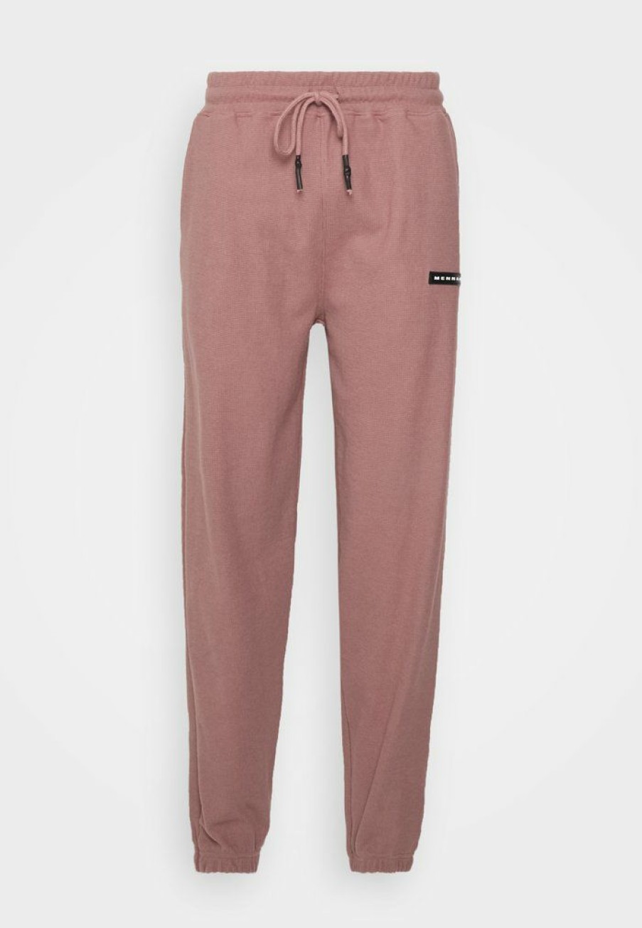 Shirt * | Mennace Waffle Texture Jogger Unisex Tracksuit Bottoms Dusty Pink