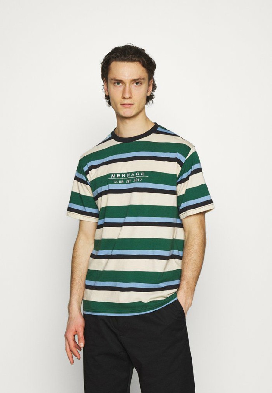 Clothing * | Mennace Club Horizontal Stripe Unisex Print T-Shirt Multi