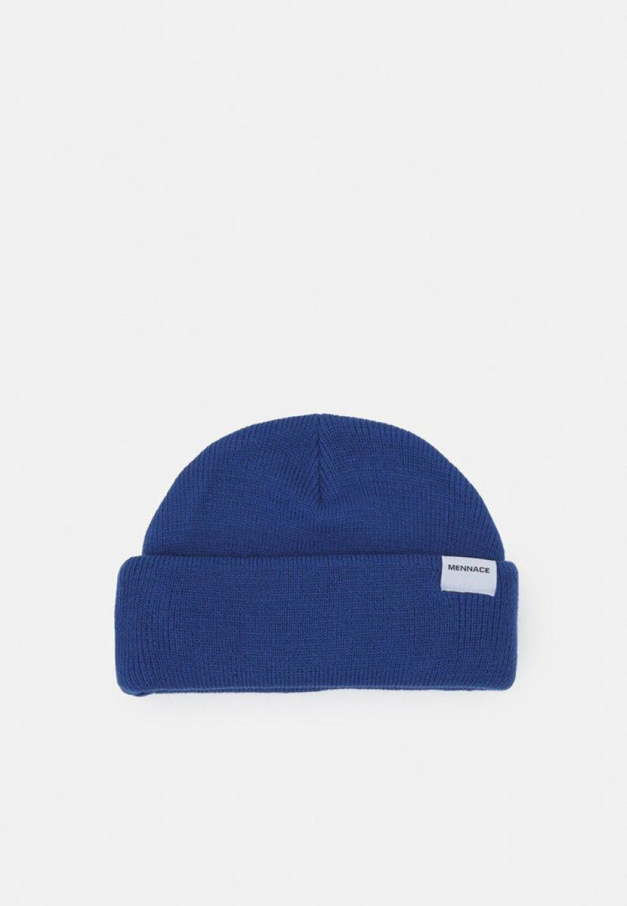 Accessoires * | Mennace Mini Roll Beanie With Tab Unisex Beanie Blue