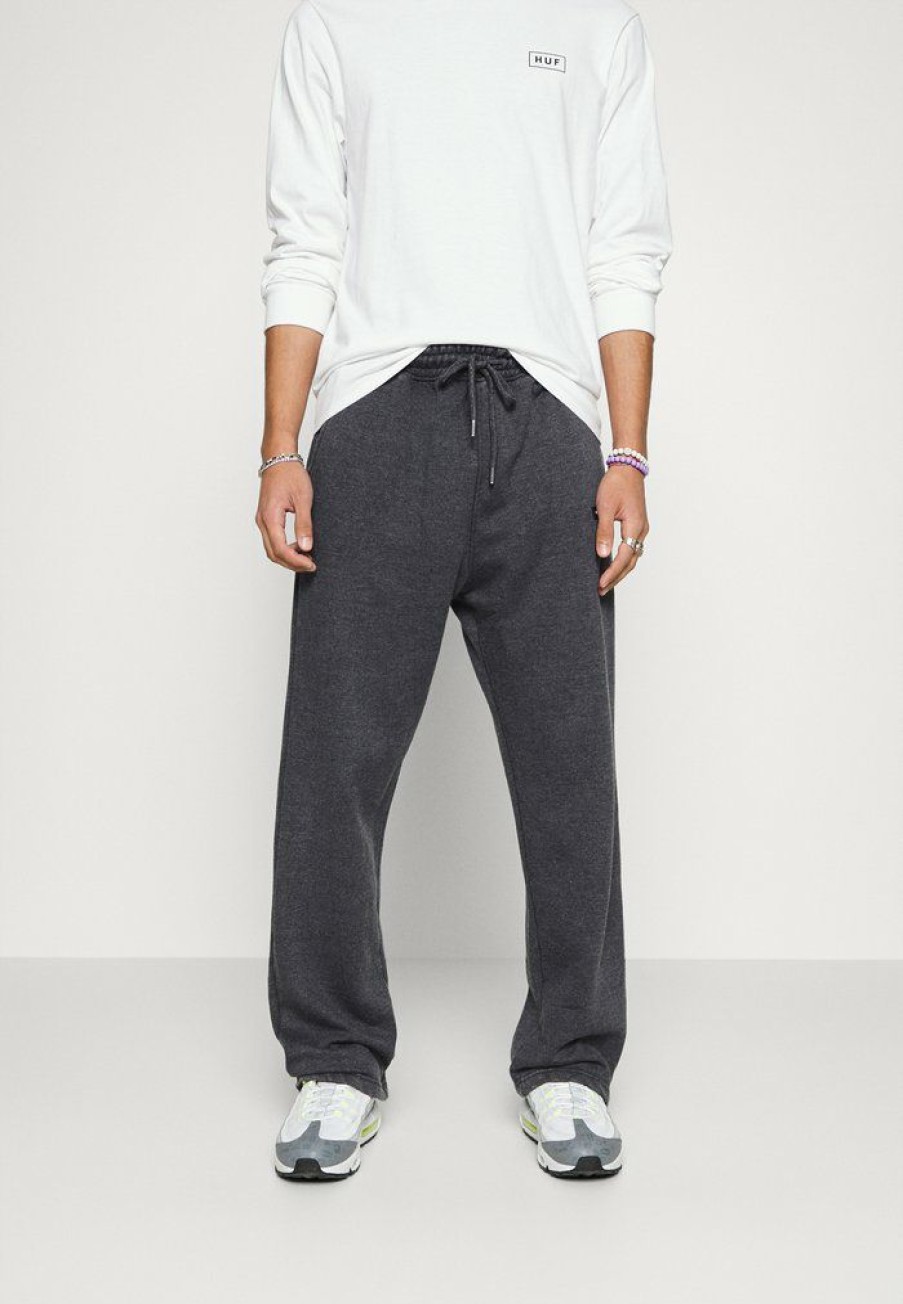 Shirt * | Mennace Loose Fit Jogger Tracksuit Bottoms Dark Grey