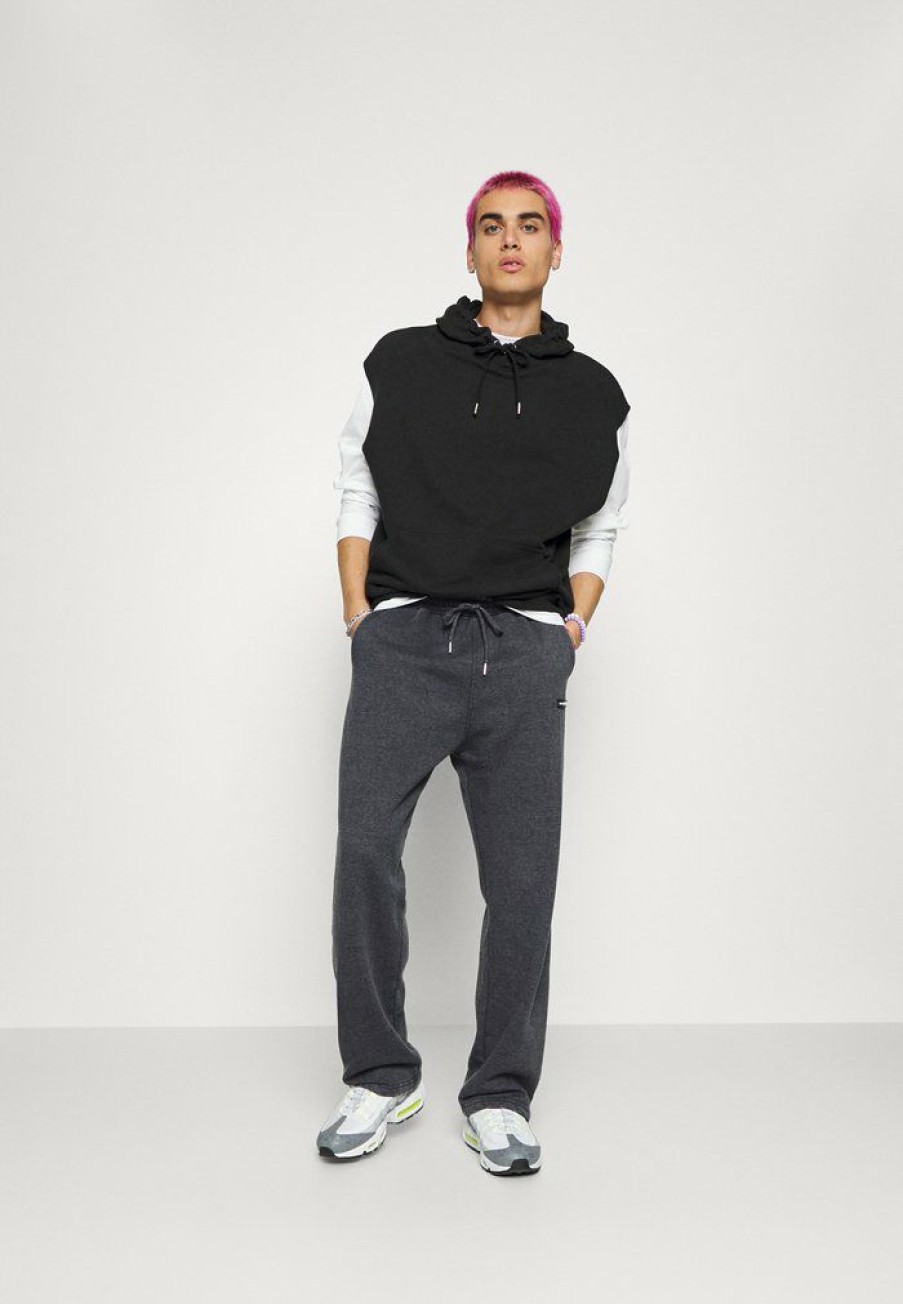 Shirt * | Mennace Loose Fit Jogger Tracksuit Bottoms Dark Grey