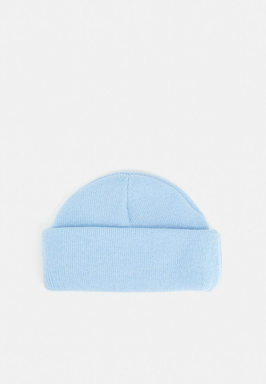 Accessoires * | Mennace Mini Roll Beanie With Tab Unisex Beanie Light Blue