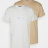 Clothing * | Mennace Essential Regular 2 Pack Unisex Print T-Shirt Tan