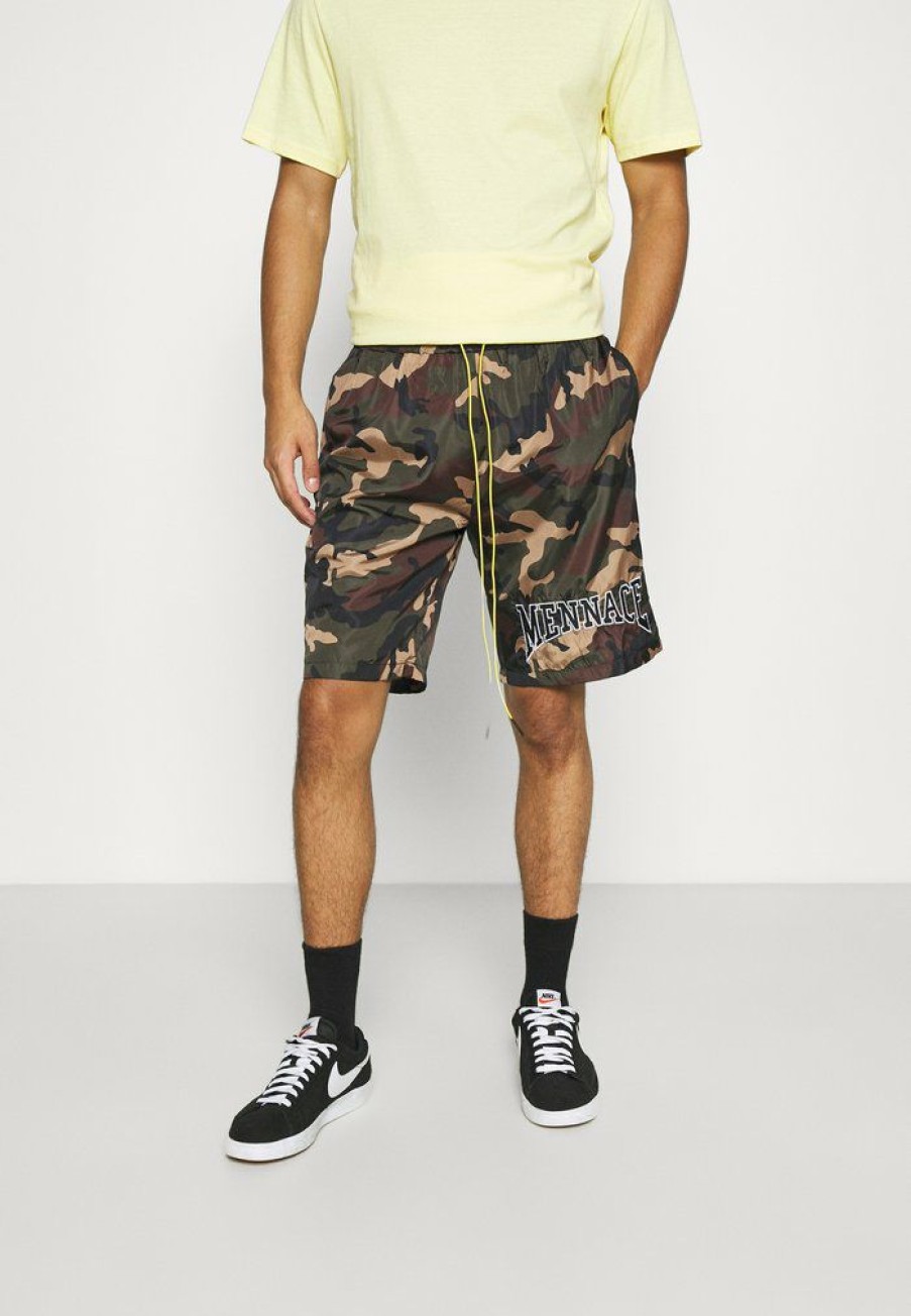 Shirt * | Mennace Camo Pull On Shorts Khaki