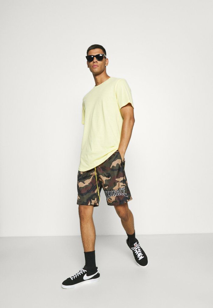 Shirt * | Mennace Camo Pull On Shorts Khaki