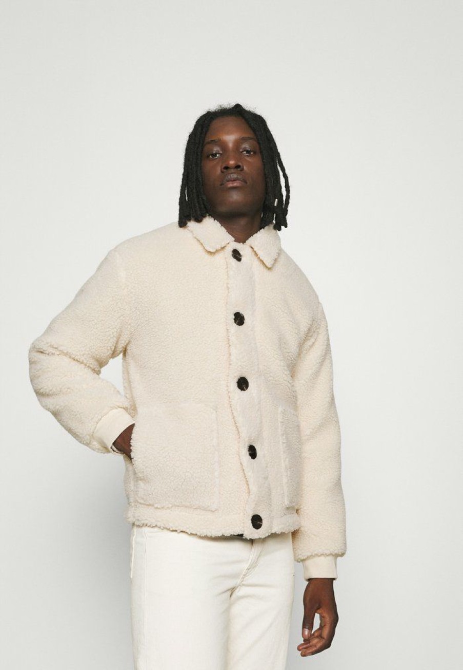 Clothing * | Mennace Hennessey Borg Jacket Winter Jacket Off White