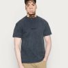 Clothing * | Mennace Unisex Embroidered Washed Basic T-Shirt Blue