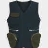 Clothing * | Mennace Patchwork Utility Vest Unisex Waistcoat Navy