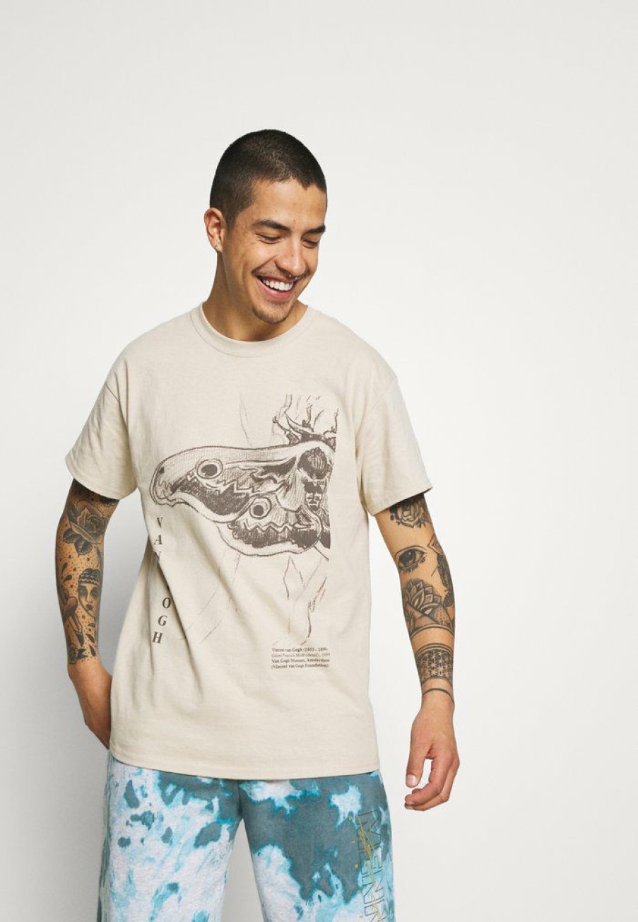 Clothing * | Mennace Rosebowl Van Gogh Print T-Shirt Off White