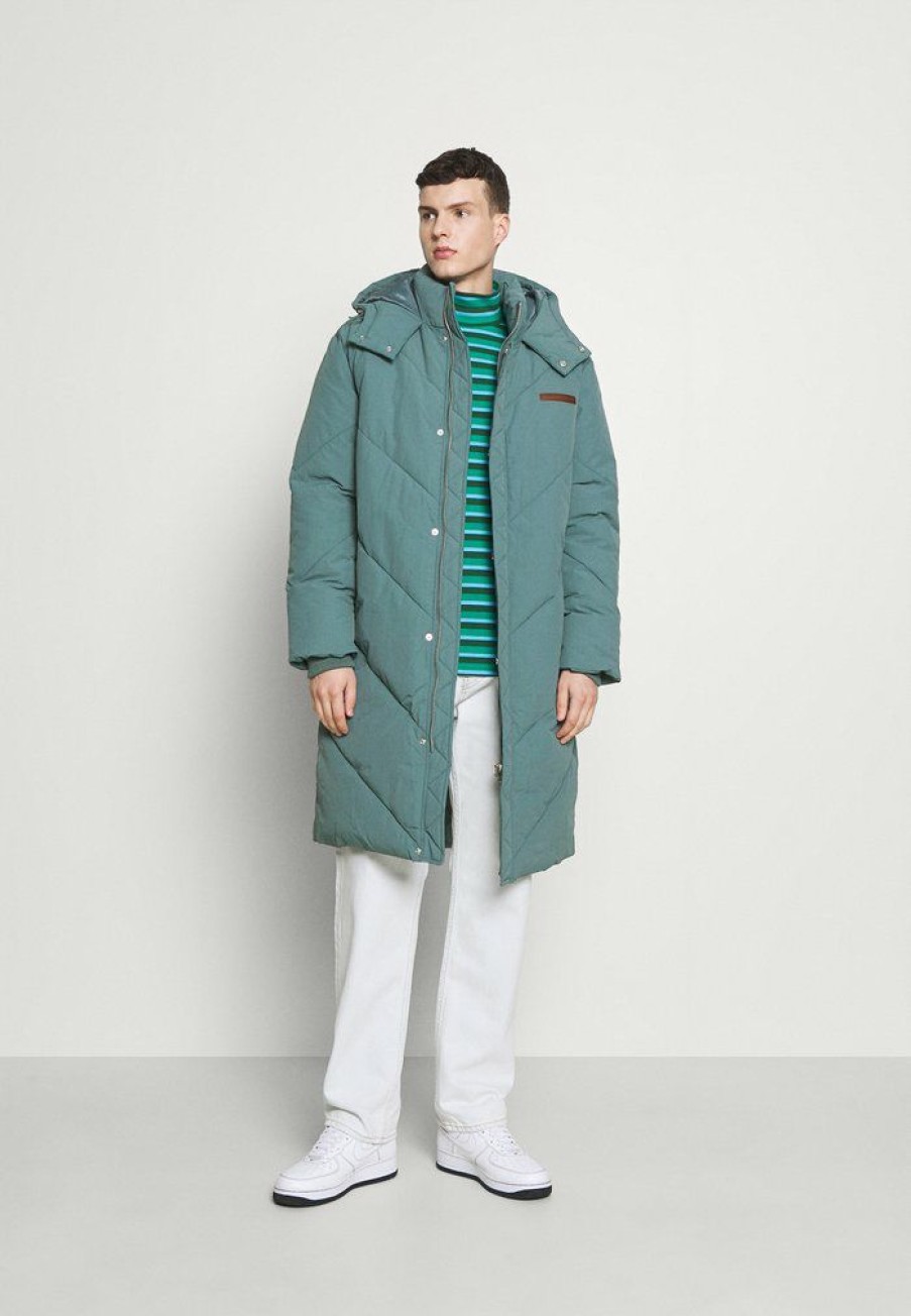 Clothing * | Mennace Evian Quilted Mid Length Puffer Jacket Unisex Winter Coat Green