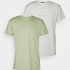 Clothing * | Mennace Essential Regular 2 Pack Unisex Print T-Shirt Khaki