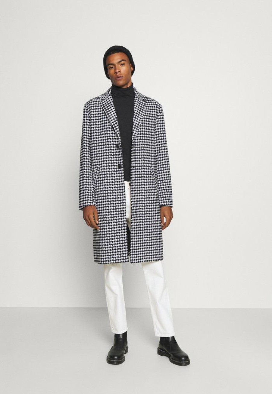 Clothing * | Mennace Hennessey Houndstooth Coat Classic Coat White