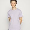 Clothing * | Mennace Unisex Essential Drop Shoulder Ss T Shirt Print T-Shirt Purple