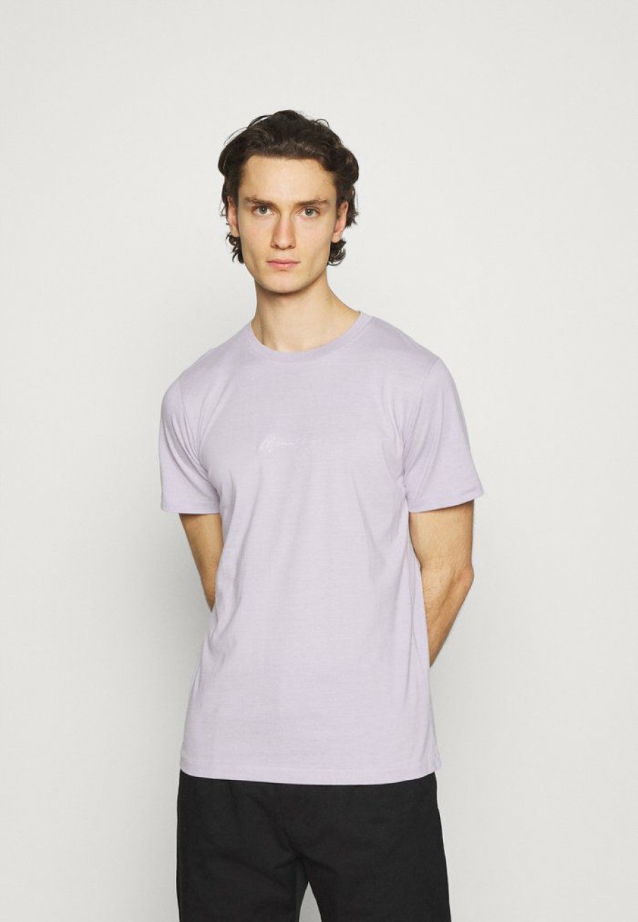 Clothing * | Mennace Unisex Essential Drop Shoulder Ss T Shirt Print T-Shirt Purple