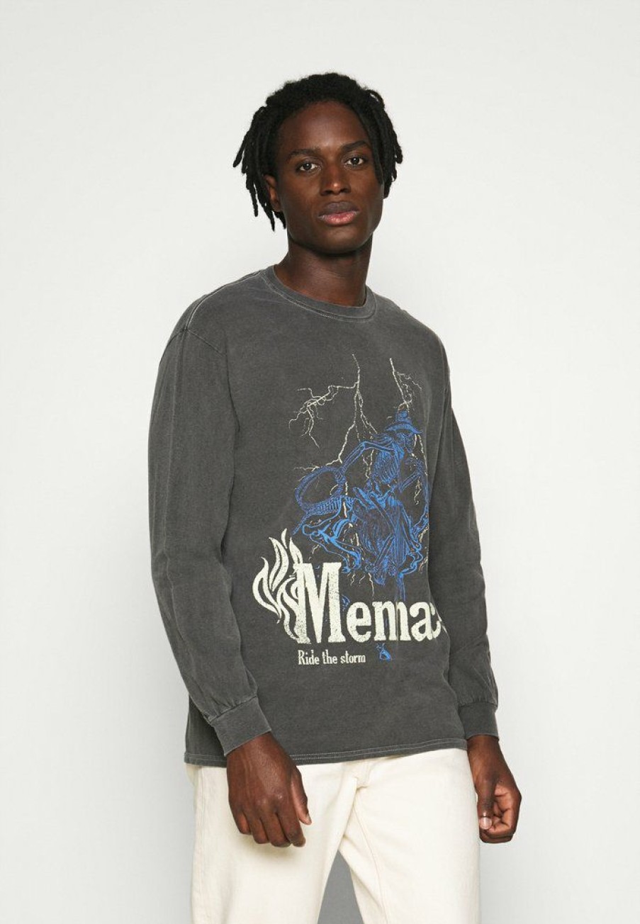 Clothing * | Mennace Skeletal Mule Long Sleeved Top Dark Grey