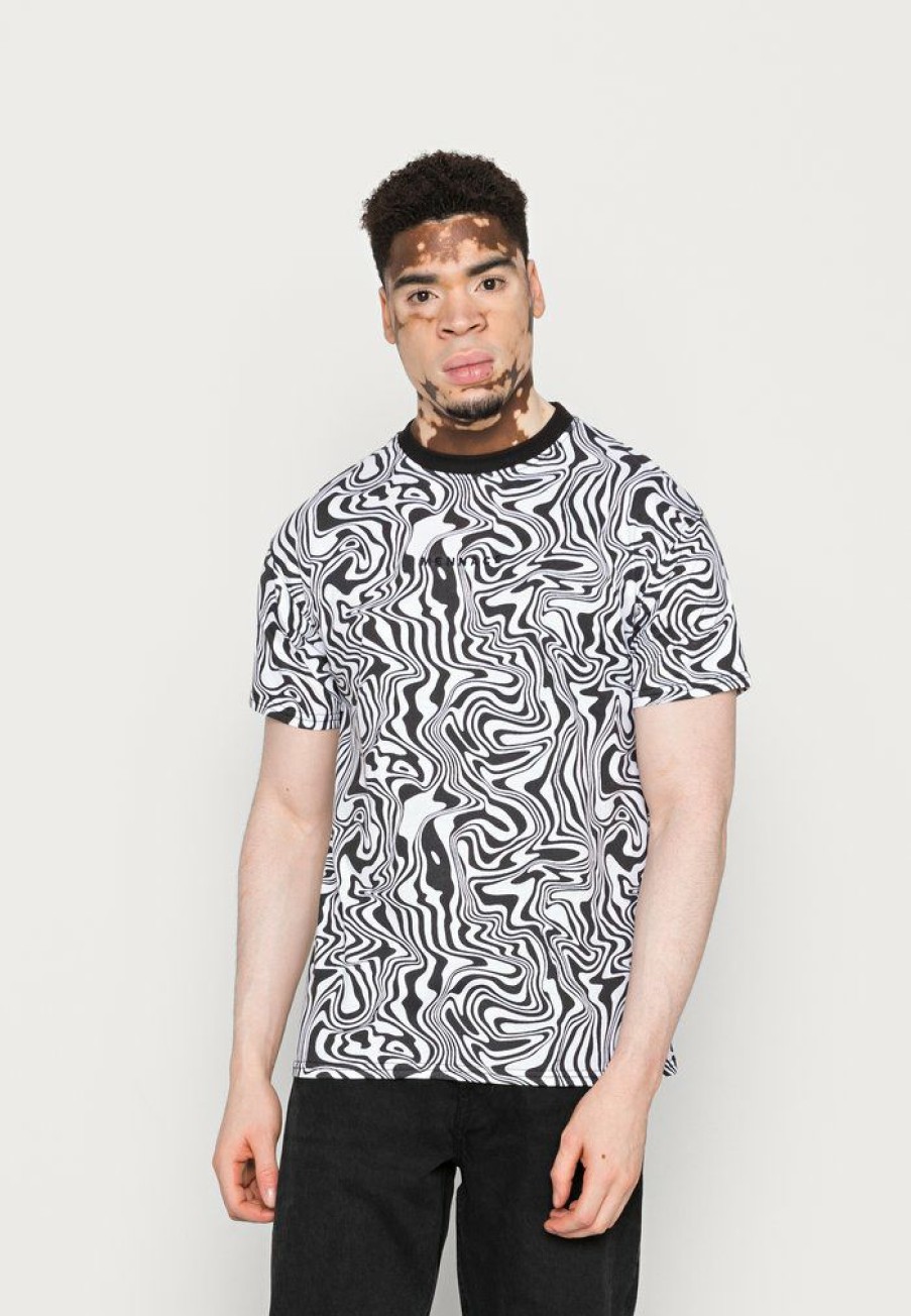 Clothing * | Mennace Unisex Wavy Print Print T-Shirt Multi