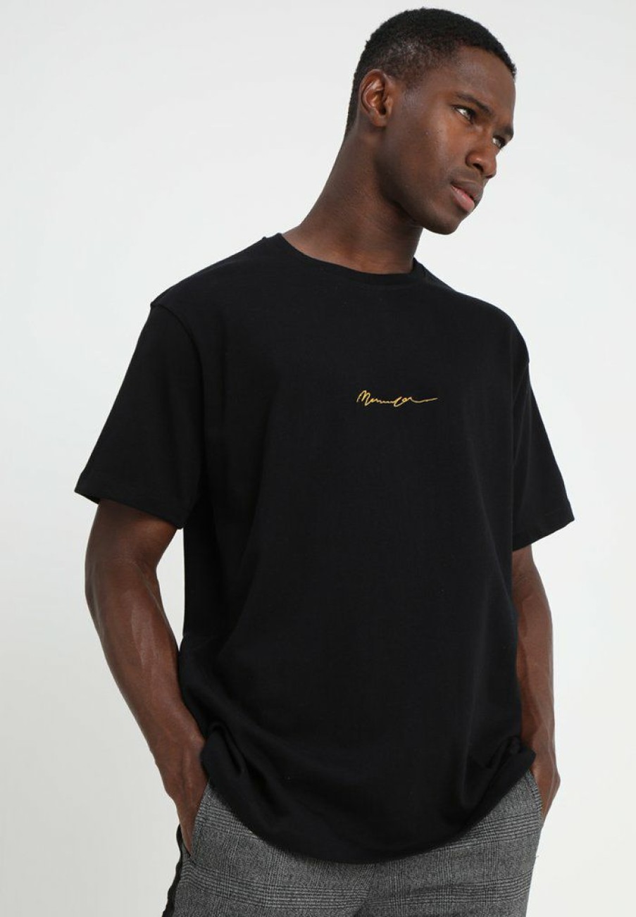 Clothing * | Mennace Essential Regular Relaxed Sig Tee Unisex Basic T-Shirt Black